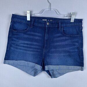 Old Navy High Rise Wow Shorts Women Size 16 Medium Wash High-Waisted Blue